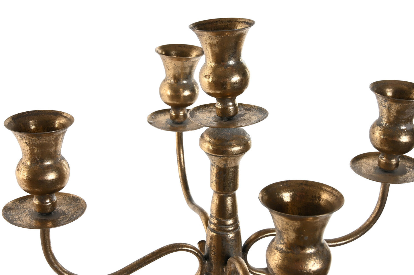 CANDELABRO METAL 38:5X38:5X80 5BRAZOS DORADO