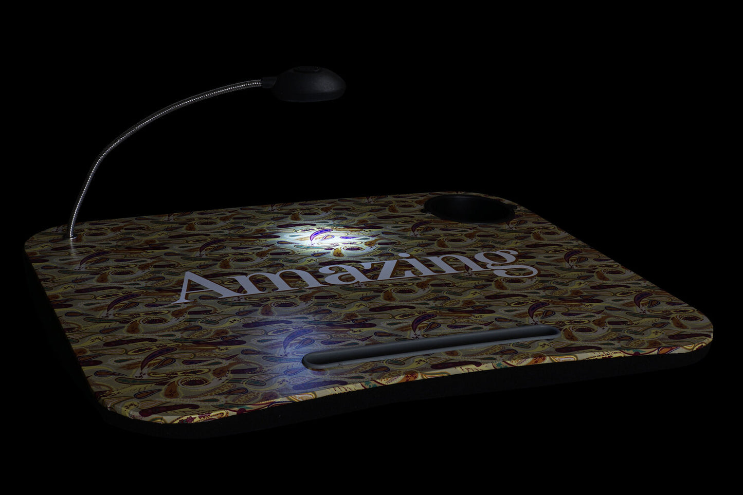 BANDEJA LED PVC 48X38X7 PAISLEY BEIGE