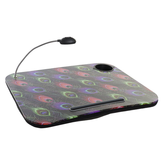 BANDEJA LED PVC 48X38X7 PLUMAS PAVO REAL NEGRO