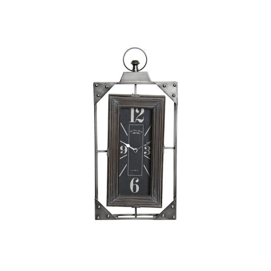 RELOJ PARED HIERRO MADERA 29X6:5X61 GRIS