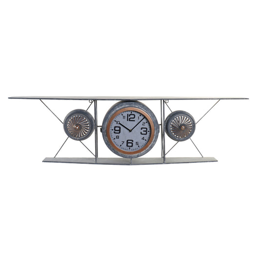 RELOJ PARED HIERRO CRISTAL 120X21X33:5 AVION