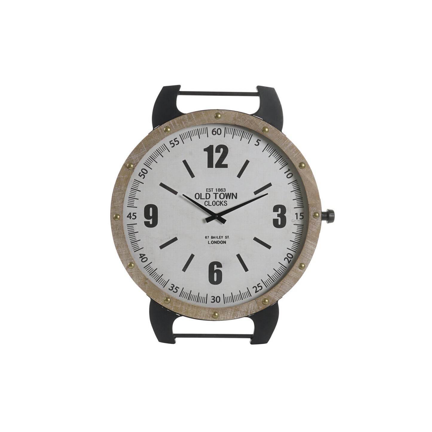 RELOJ PARED HIERRO MDF 52X5X60 BLANCO