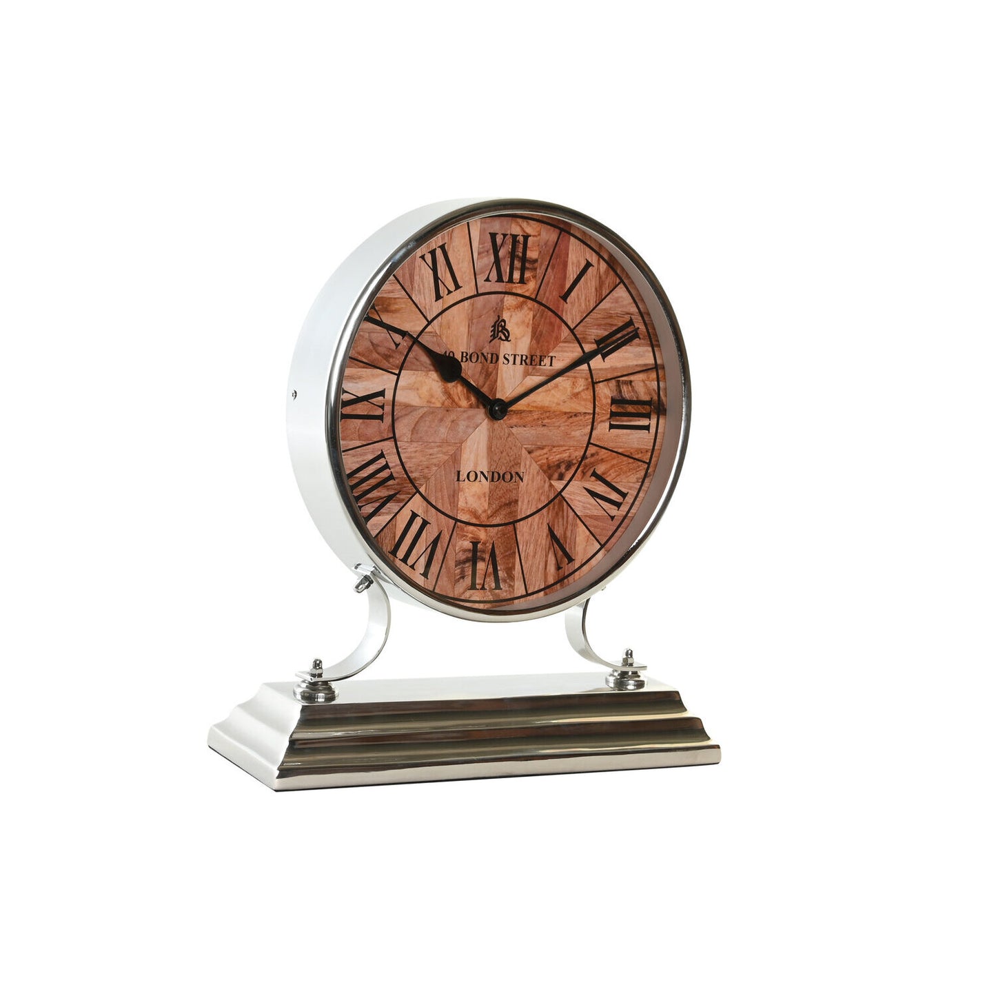 RELOJ SOBREMESA ALUMINIO 30X9:5X33 NIQUELADO