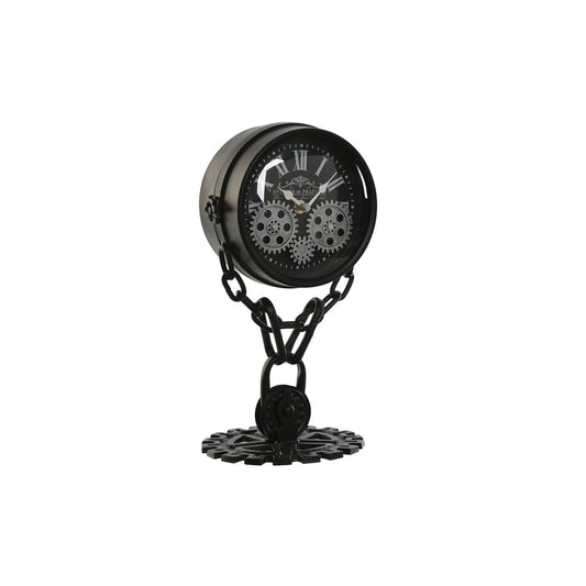 RELOJ SOBREMESA METAL CRISTAL 18X17X33 NEGRO