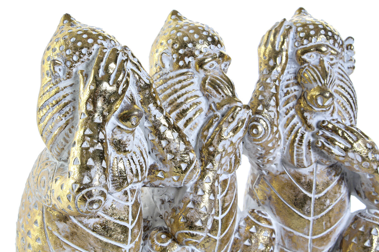 FIGURA RESINA 21X11X16:2 MONOS DECAPE DORADO