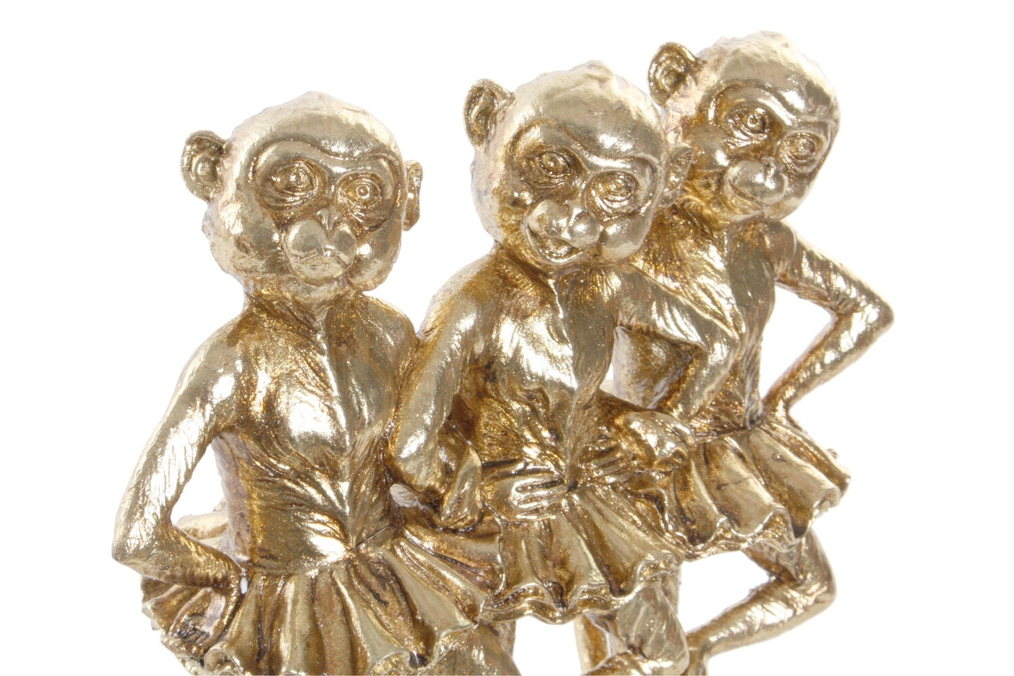FIGURA RESINA 23X9:5X24 MONOS BAILARINAS DORADO