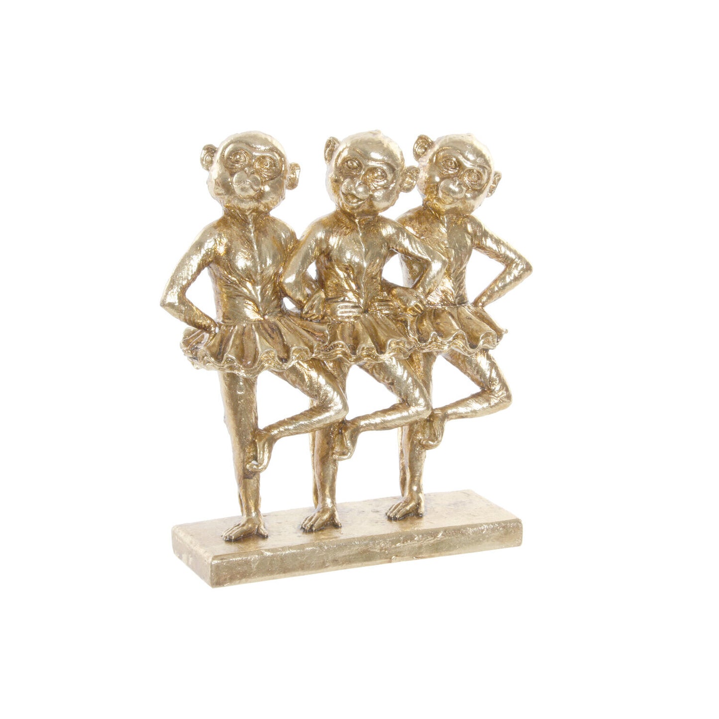 FIGURA RESINA 23X9:5X24 MONOS BAILARINAS DORADO