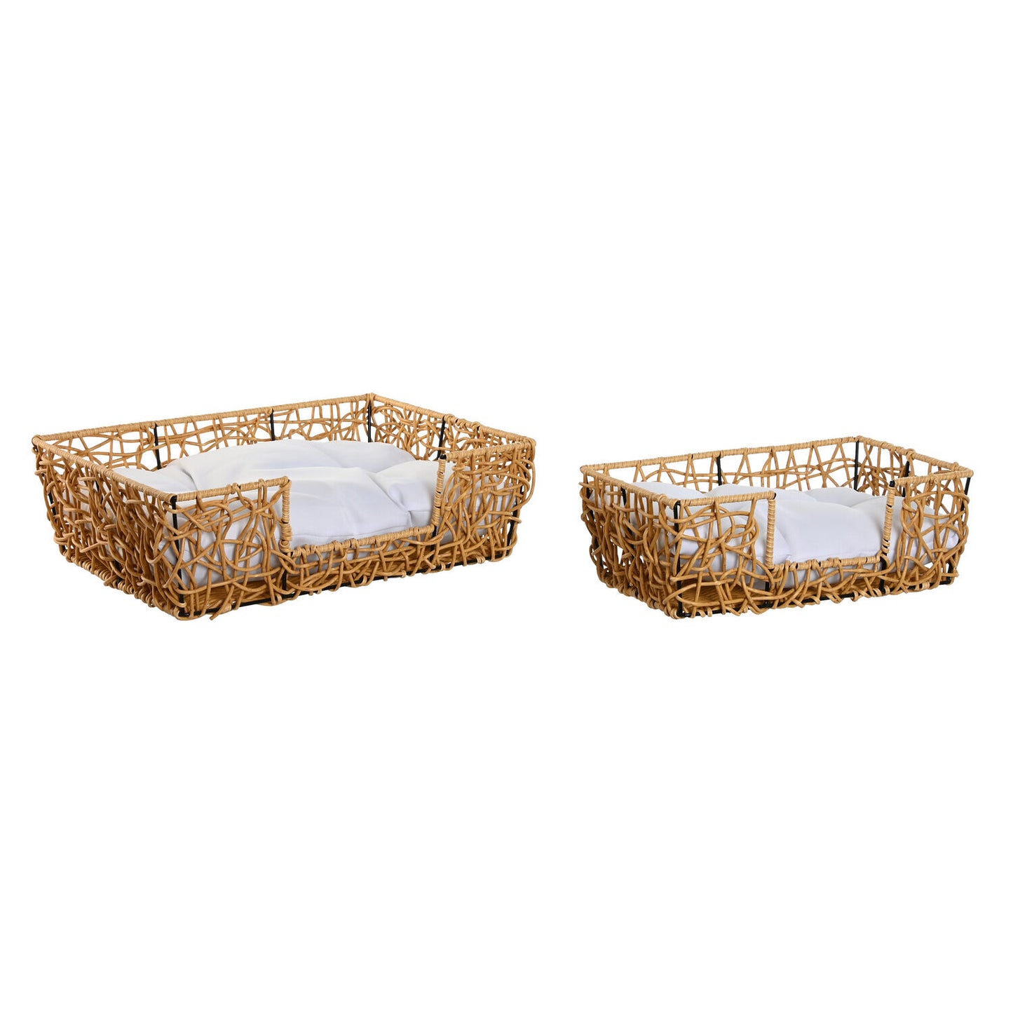 CAMA MASCOTA SET 2 RATAN SINTETICO 50X35X14 CON CO