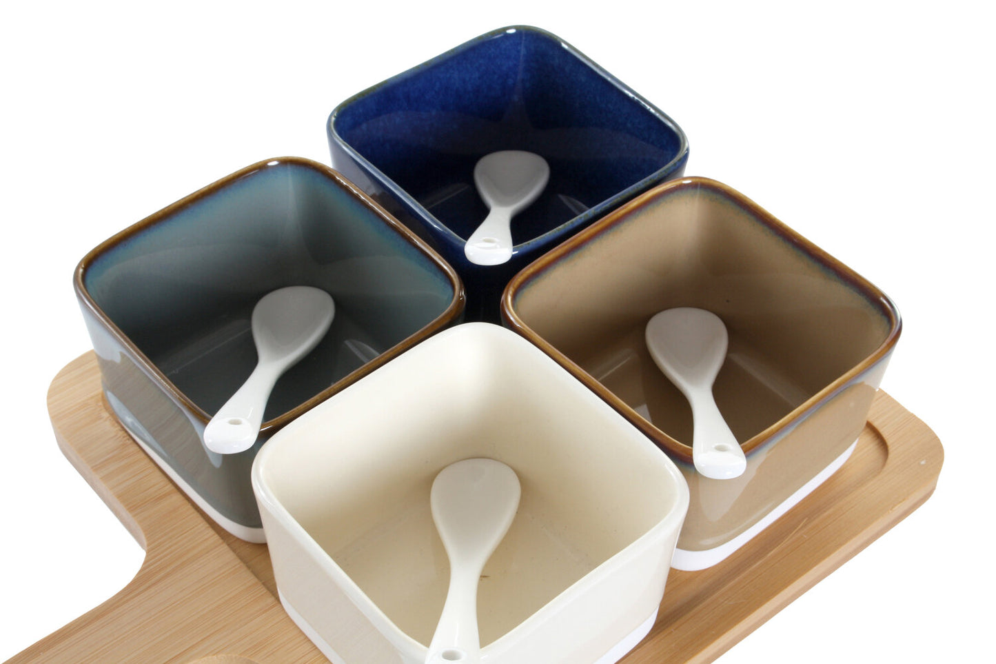 APERITIVO SET 5 BAMBU PORCELANA 27X20X1:3 MARRON