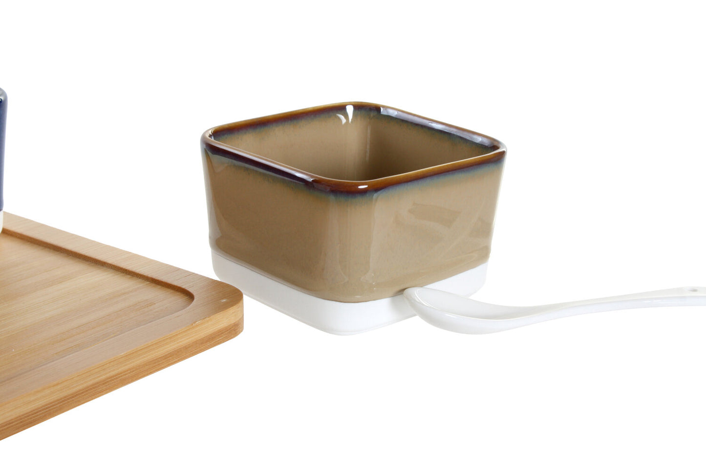 APERITIVO SET 5 BAMBU PORCELANA 27X20X1:3 MARRON