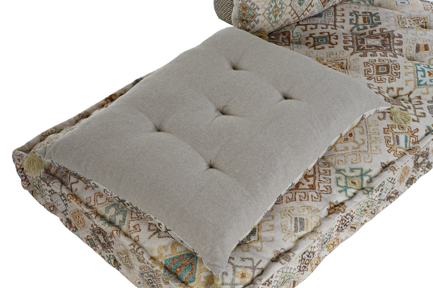 SILLON SET 4 ALGODON 145X76X13 DESGASTADO BEIGE