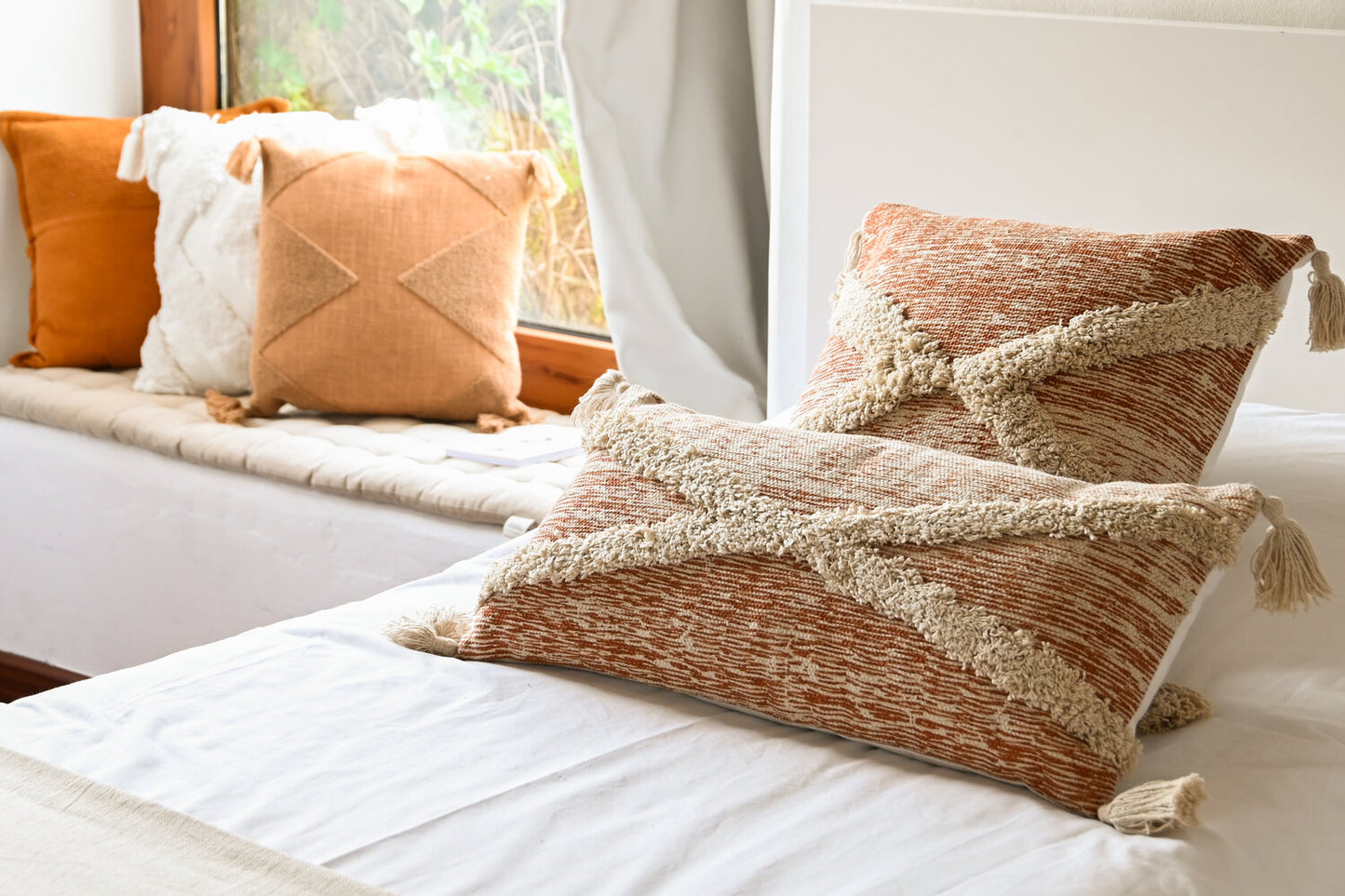 COJIN ALGODON 45X10X45 730 GR. FLECOS NARANJA