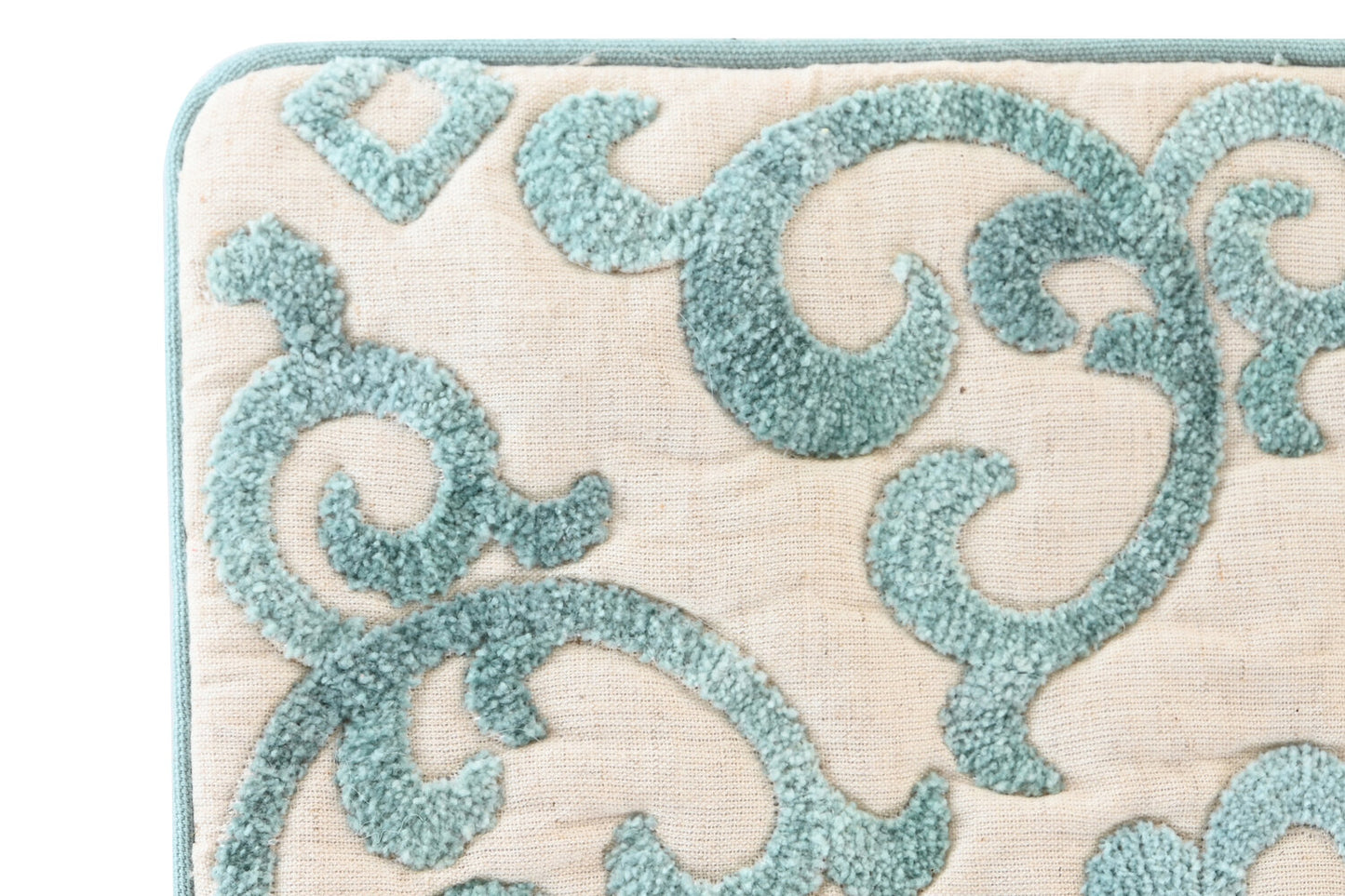 FUNDA COJIN ALGODON 50X1X50 BORDADO AZUL