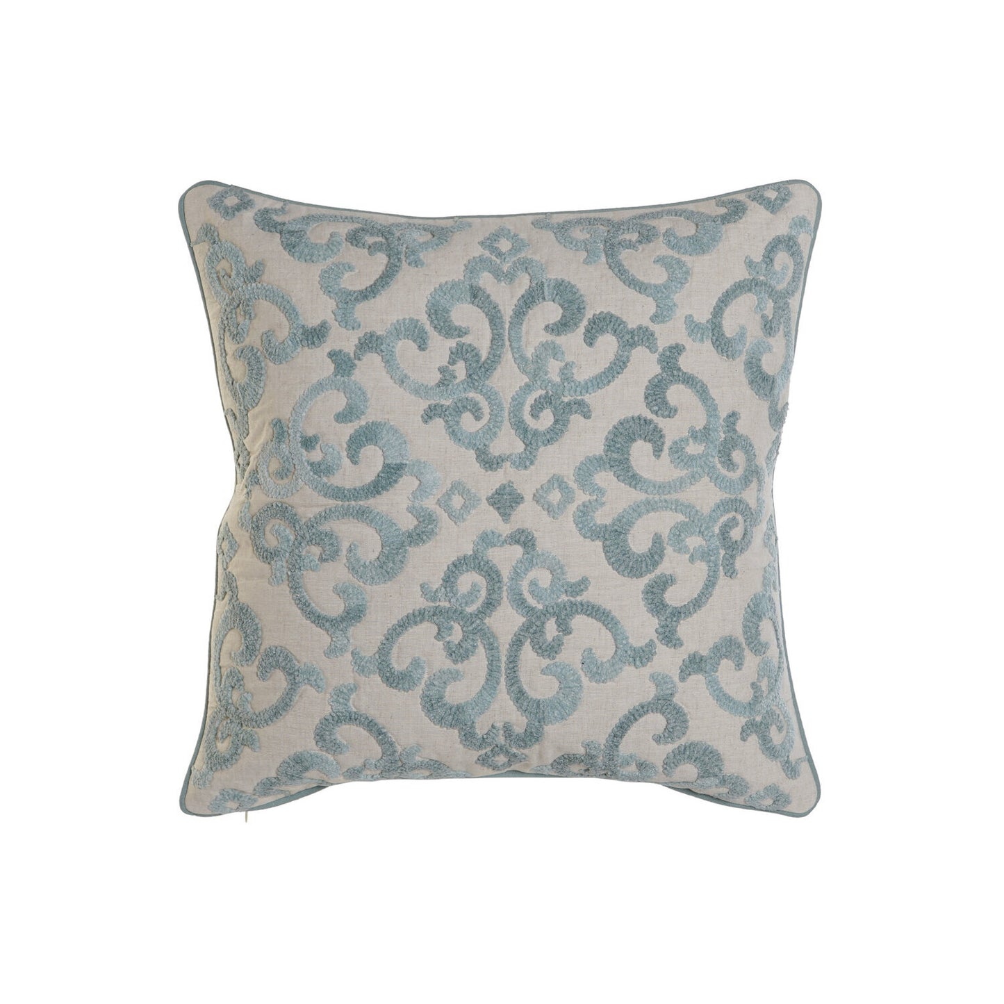 FUNDA COJIN ALGODON 50X1X50 BORDADO AZUL