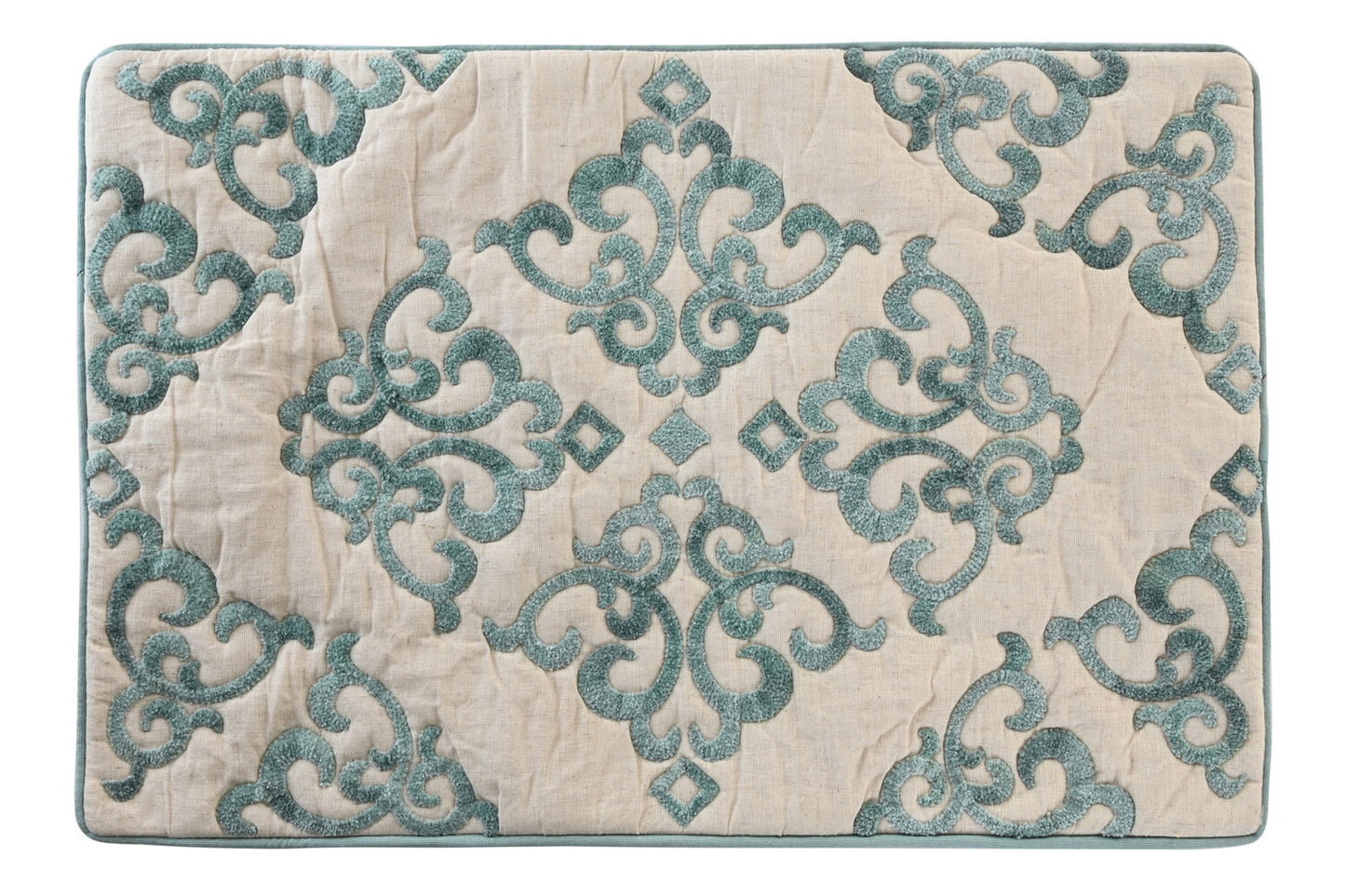 FUNDA COJIN ALGODON 60X1X40 BORDADO AZUL