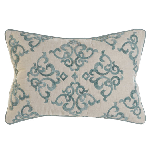 FUNDA COJIN ALGODON 60X1X40 BORDADO AZUL