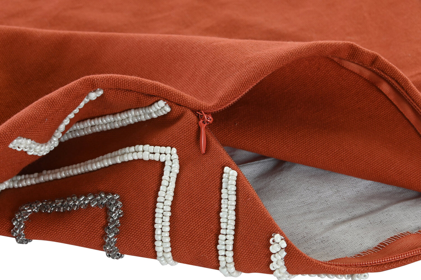 FUNDA COJIN ALGODON 50X1X50 GEOMETRICO TERRACOTA