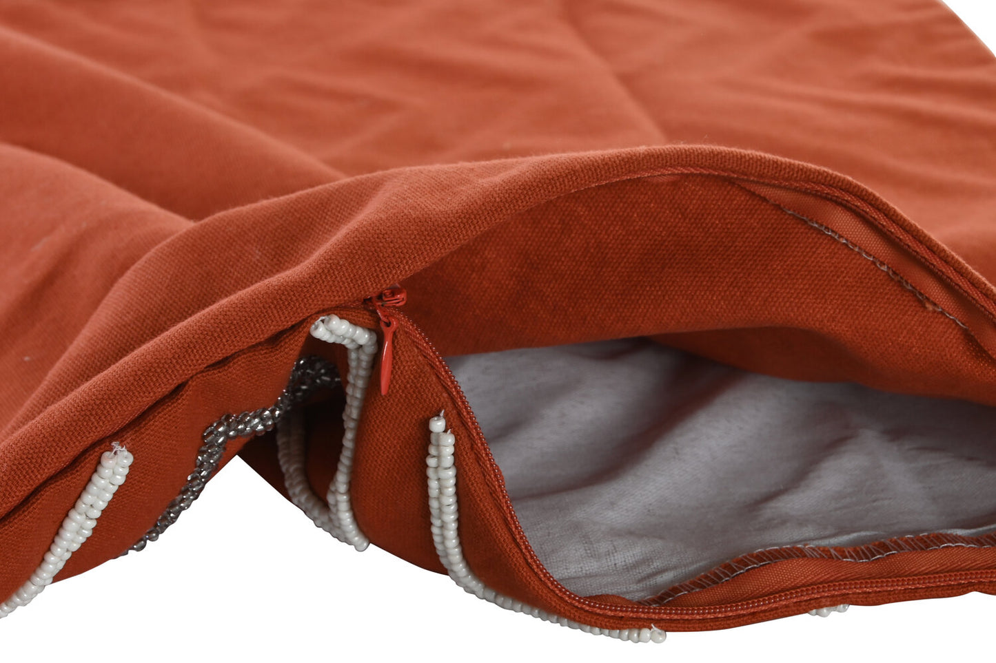 FUNDA COJIN ALGODON 60X1X40 GEOMETRICO TERRACOTA