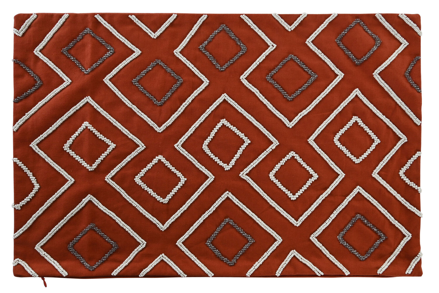 FUNDA COJIN ALGODON 60X1X40 GEOMETRICO TERRACOTA