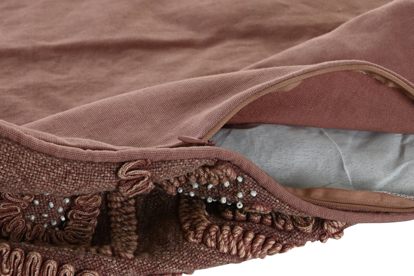 FUNDA COJIN ALGODON 50X1X50 ROMBOS MARRON