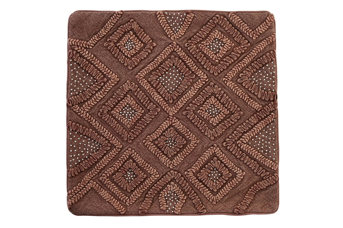 FUNDA COJIN ALGODON 50X1X50 ROMBOS MARRON