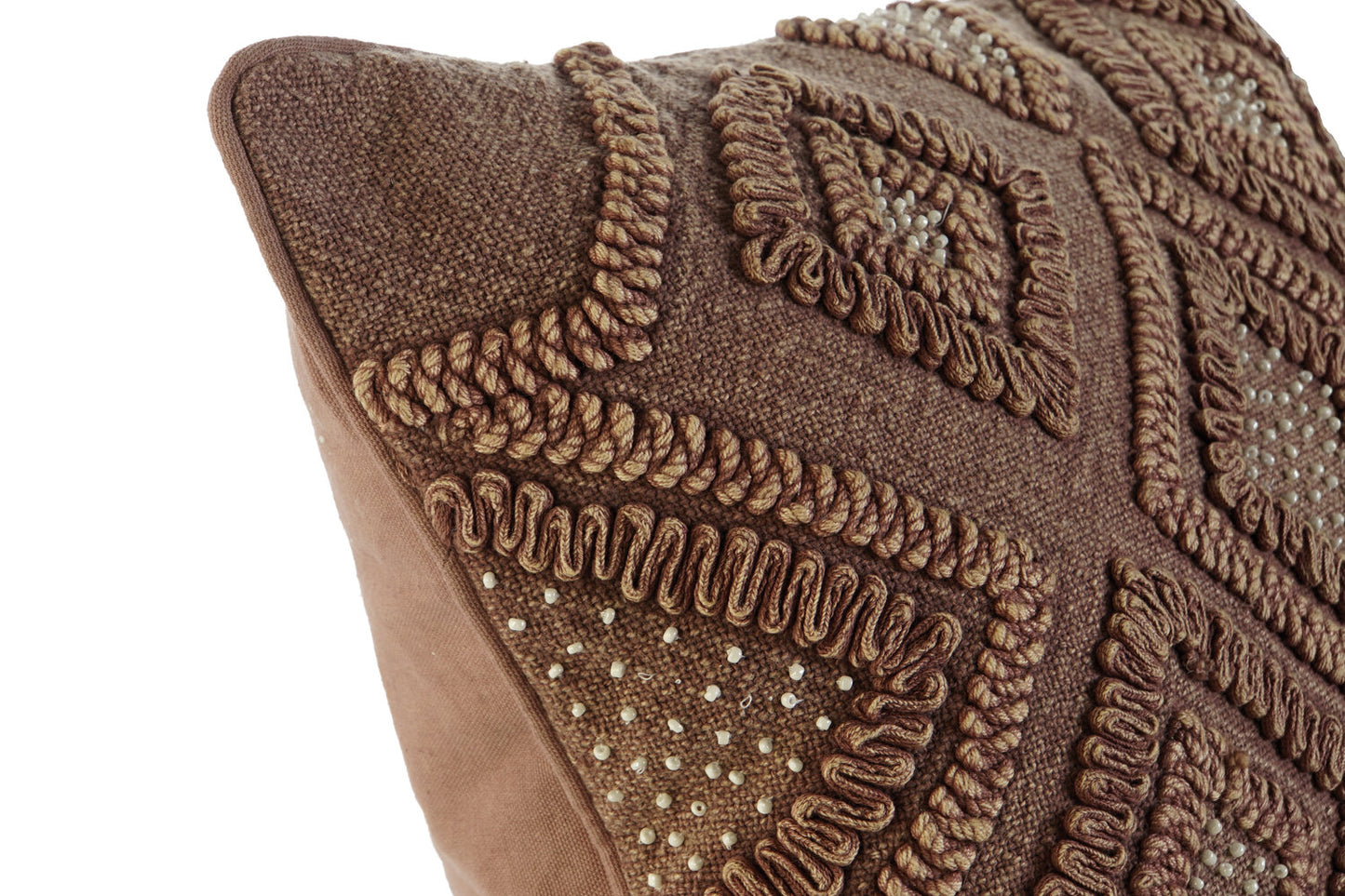 FUNDA COJIN ALGODON 50X1X50 ROMBOS MARRON