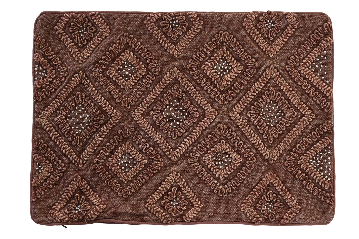 FUNDA COJIN ALGODON 60X1X40 ROMBOS MARRON