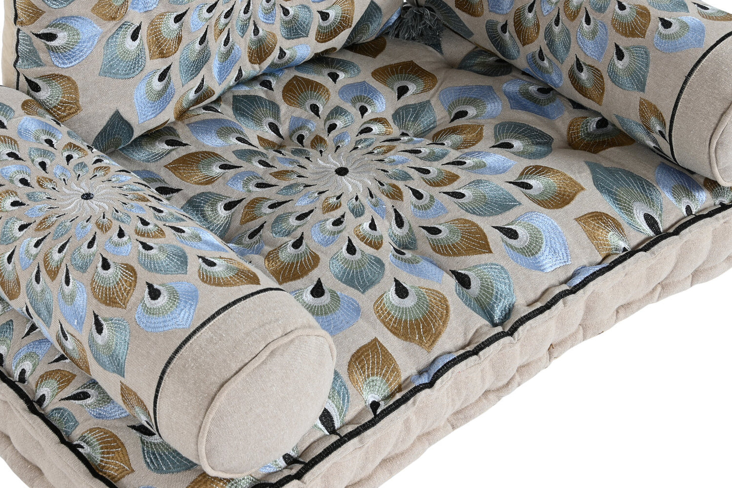 SILLON SET 4 ALGODON 90X55X18 DOBLE AZUL