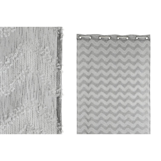 CORTINA POLIESTER 140X260X260 BORDADA GRIS