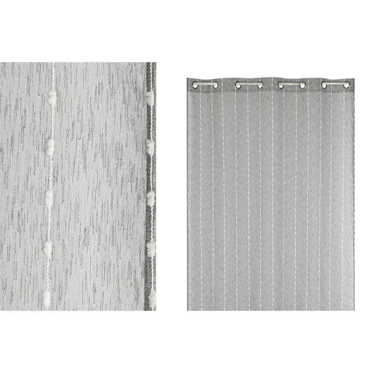CORTINA POLIESTER 140X260X260 BORDADA GRIS