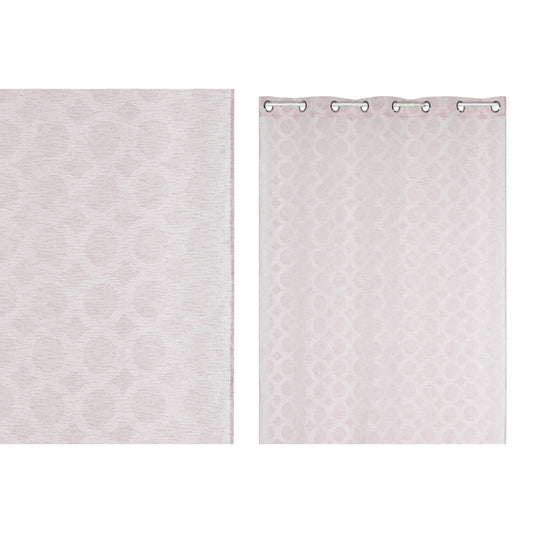 CORTINA POLIESTER 140X260 8 ANILLAS ROSA PALO