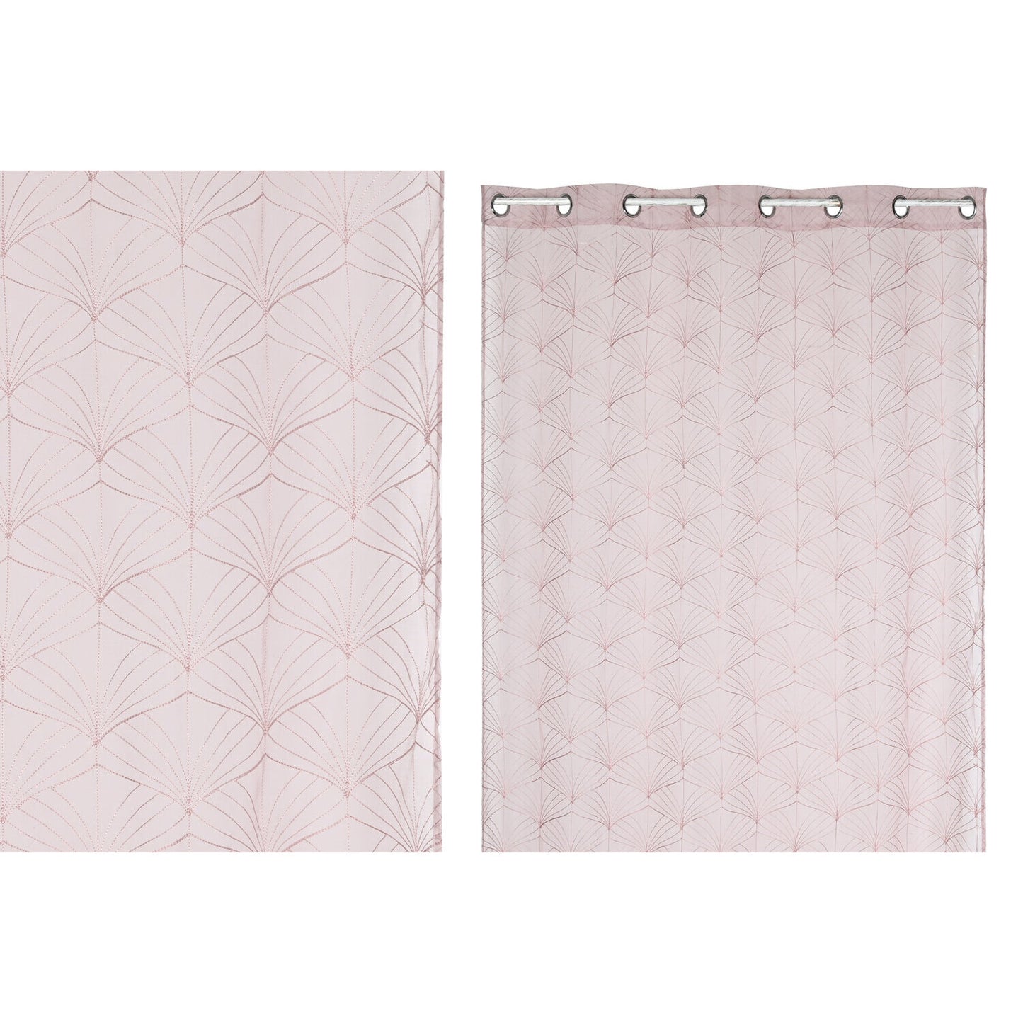 CORTINA POLIESTER 140X260 8 ANILLAS ROSA PALO