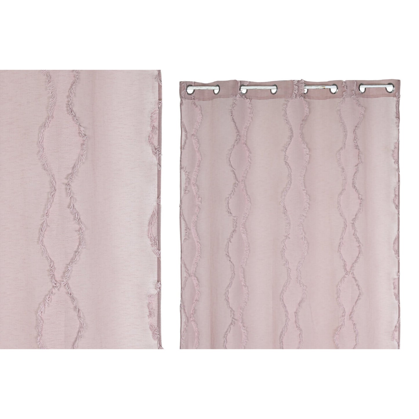 CORTINA POLIESTER 140X260 8 ANILLAS ROSA PALO