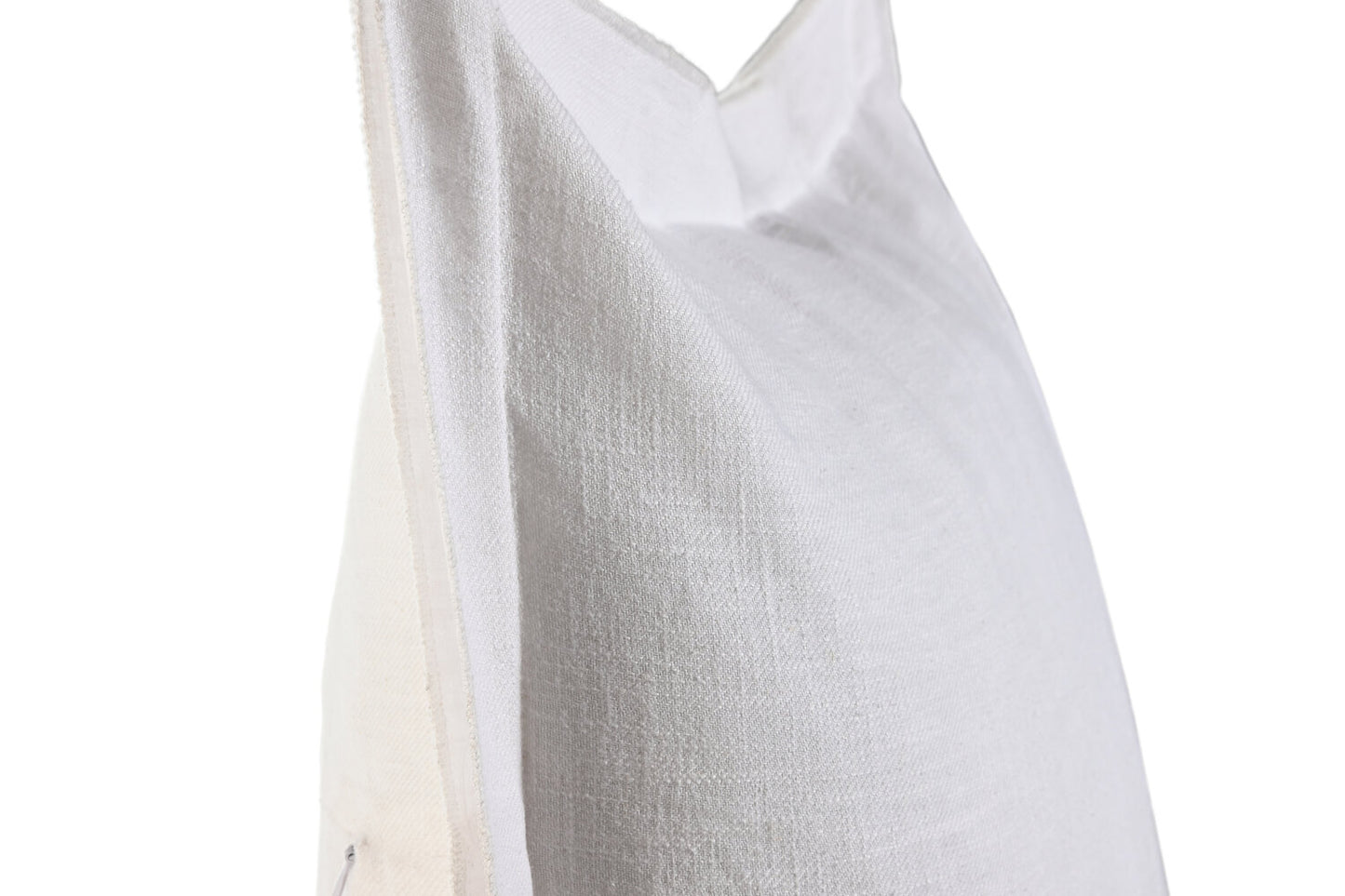 COJIN LINO 60X60 750 GR: CON FLECOS BLANCO ROTO