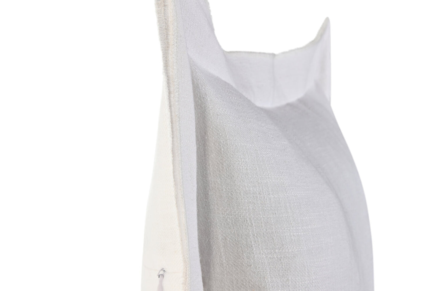 COJIN LINO 45X45 420 GR: CON FLECOS BLANCO ROTO