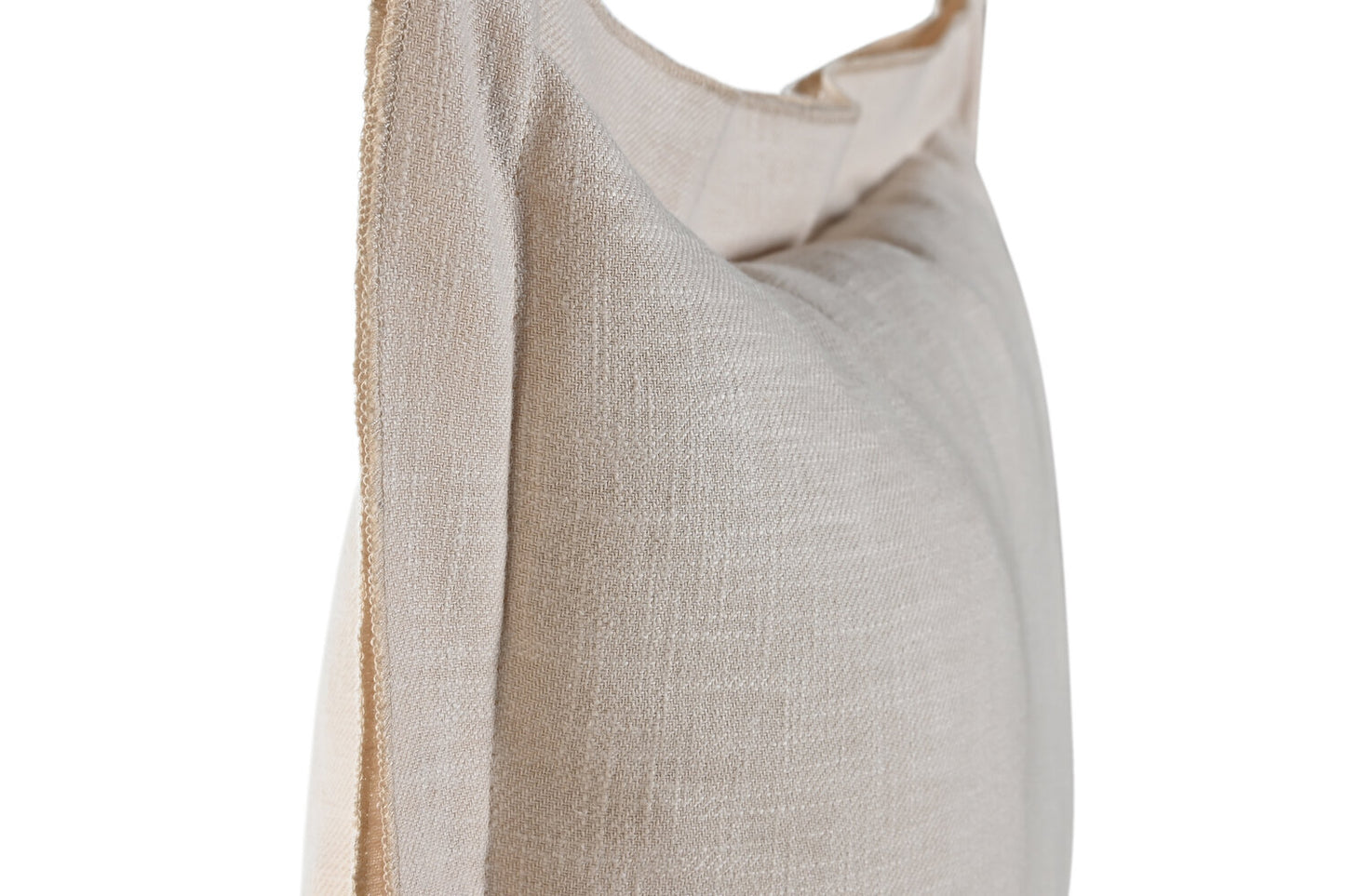 COJIN LINO 50X30 380 GR: CON FLECOS ARENA