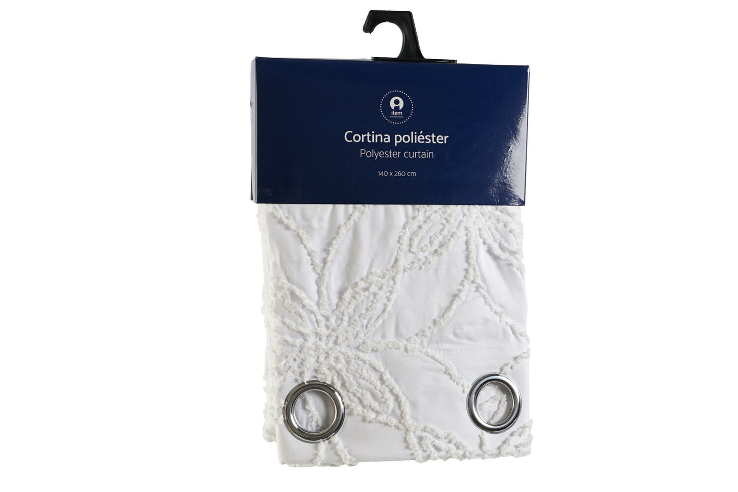 CORTINA POLIESTER 140X260 8 ANILLAS BLANCO