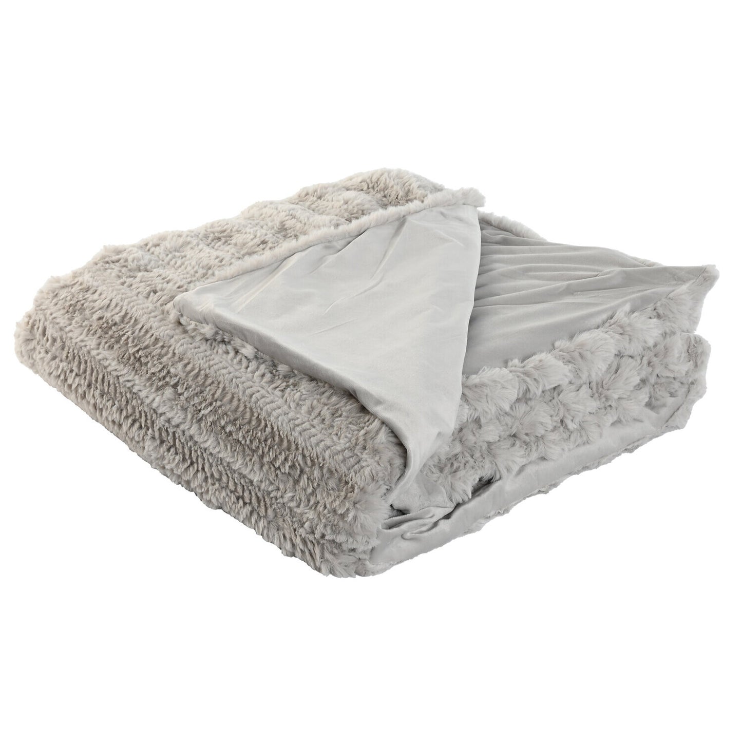 MANTA POLIESTER 220X240X1 580 GSM CAMA GRIS CLARO