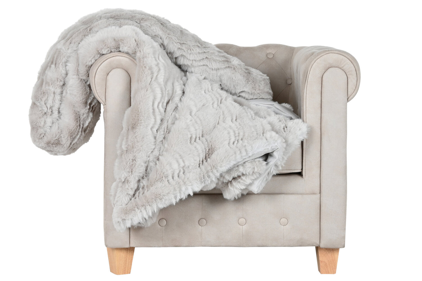 MANTA POLIESTER 220X240X1 650 GSM CAMA GRIS CLARO