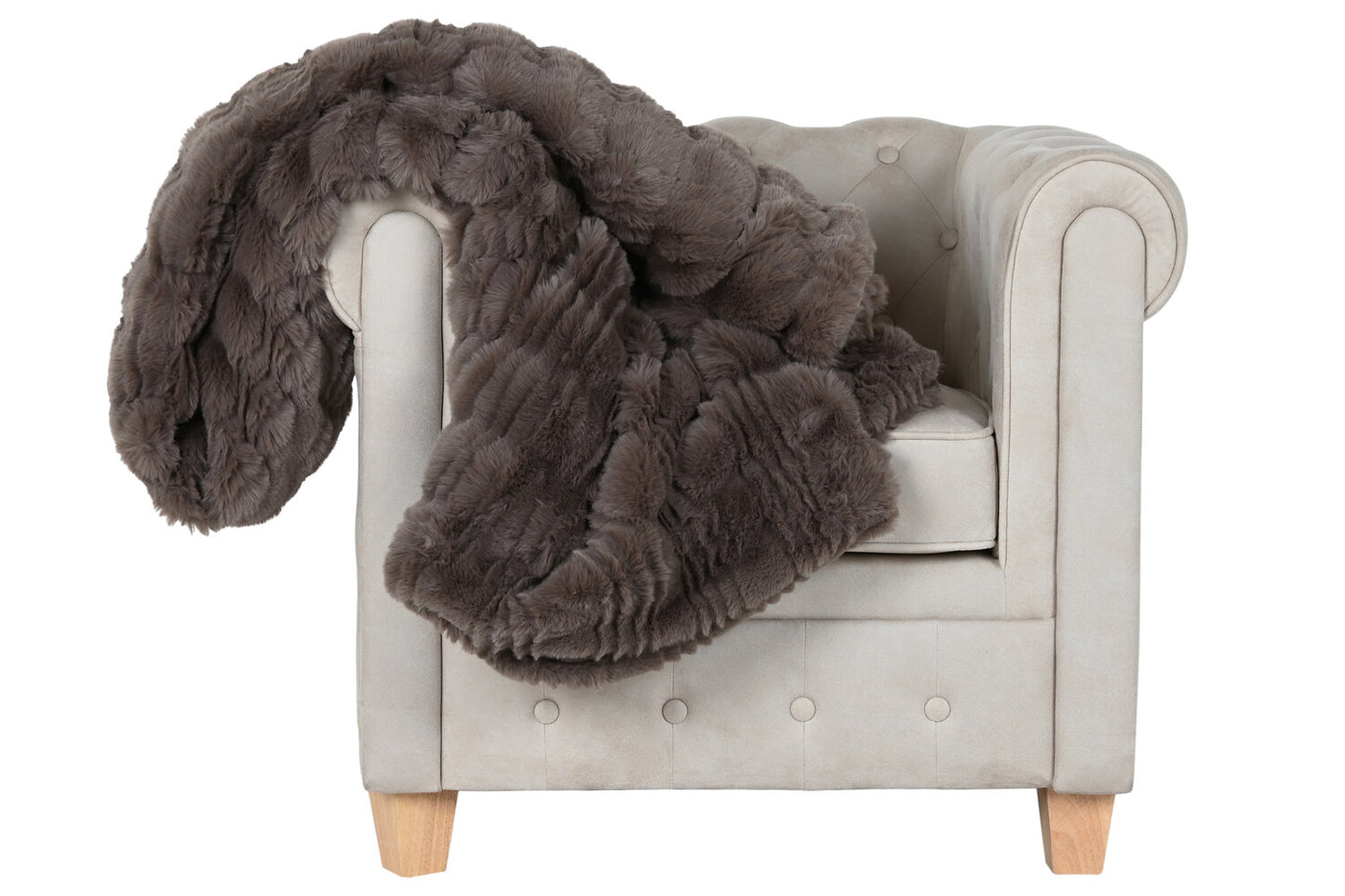 MANTA POLIESTER 220X240X1 650 GSM CAMA MARRON